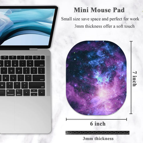 Small Mouse Pad 6 x 7 Inch, Oval Mini Mouse Pad with Non-Slip Rubber Base, Waterproof Compact Mouse Mat for Laptop Computer Wireless Mouse Keyboar...