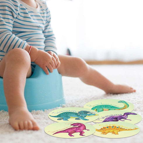Zonon 10 Pcs Dinosaur Potty Training Stickers Dinosaur Toilet Target Sticker You Pee on Reusable Potty Toilet Targets Color Changing Pee Target fo...