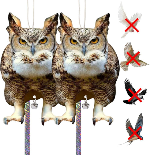 Bird Scare Devices Bird Scarers: Fake Owls to Keep Birds Away, Cardboard Owl Bird Control, Plastic Owls, Bird Reflector with Reflective Tape, 2PCS...