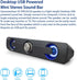 Desktop Compact USB Powered Wired Multimedia Mini Stereo Sound Bar 3.5mm Audio Jack Blue LED 2.5 Watts Speaker...