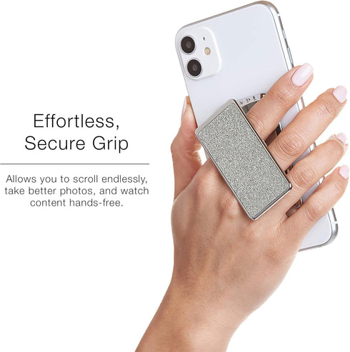 HANDL New York Silver Glitter HANDLstick Silver Glitter Grip and Stand for Smartphone...