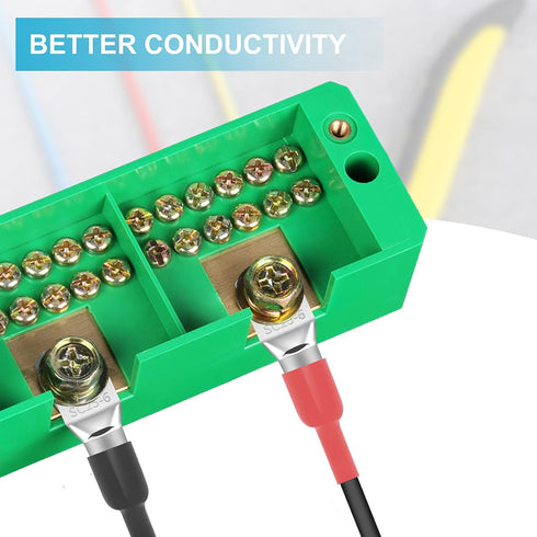 132 PCS Battery Terminal Connectors, 4 6 8 10 Gauge Wire Connectors, Battery Terminals, Tinned Cable Ends, Copper Wire Lugs for 4 6 8 10 AWG, Ring...