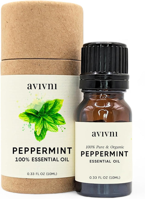 Peppermint Essential Oil - 100% Pure & Natural, Organic, Undiluted for Aromatherapy, Skin, Hair, Diffuser (0.33oz - 10ml)...