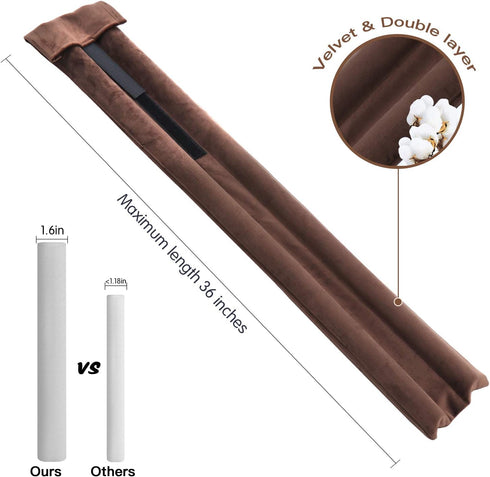GDHOMM Under Door Draft Stopper Weather Stripping Gap Filler & Seal Adjustable 30"-36", Blocks Noise, Cold Air & Light, Coffee...