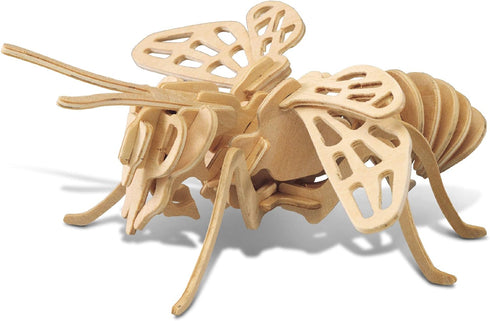 Puzzled 3D Puzzle Honeybee Wood Craft Construction Model Kit, Unique & Educational DIY Wooden Insect Toy Assemble Bee Model Unfinished Crafting Ho...
