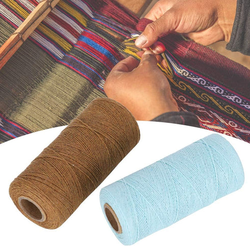 Pure Cotton Yarn, 2 Rolls 8/4 Warp Thread Knit Yarn 250m Tensile Resistant Weaving Loom Cotton Thread for Knit Carpets, Ribbons, Carpets, Blankets...