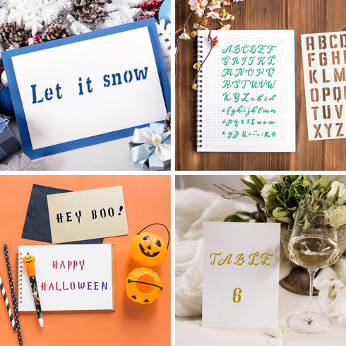 20 Pieces Letter Stencils Reusable Letter Stencils for Painting on Wood, Plastic Alphabet Numbers Stencils, Letter Stencil Template for Notebook, ...
