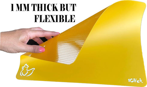 Extra Thick Flexible Plastic Cutting Board Mats with Food Icons &"EZ-Grip" Waffle Back, (set of 4), For Kitchen & Bar...