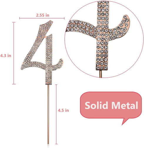 MAGJUCHE Gold 24" Crystal Cake Topper, Number 24 Rhinestones 24th Birthday Cake Topper, Men or Women Birthday or 24th Anniversary Party Decoration...