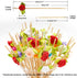 Minisland Multicolor Rose Flower Cocktail Picks, 4.7 Inch Long Bamboo Fancy Toothpicks for Appetizers, Bridal Shower Wedding Valentines Party Food...