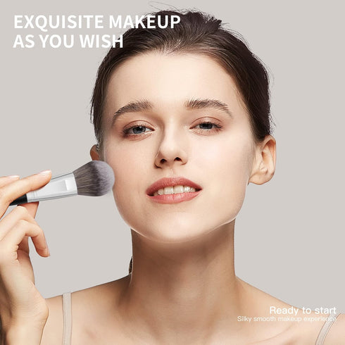 Makeup Brushes with Case, MAANGE 18 Pcs Professional Makeup Brush Set Premium Synthetic Face Kabuki Brush Kit Foundation Blush Powder Eyeshadow Br...