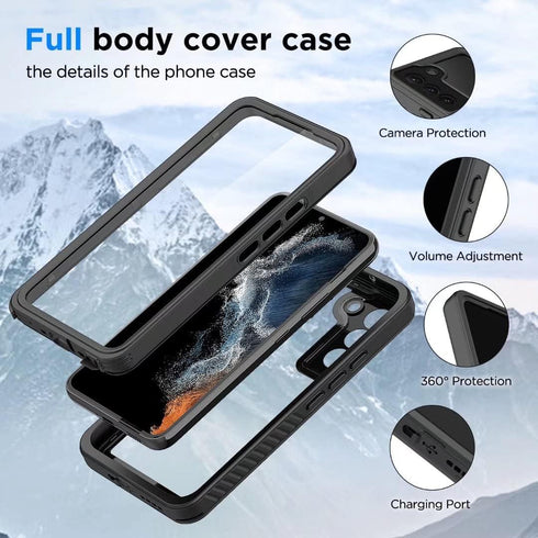 for Samsung Galaxy S22 Case, Waterproof Galaxy S22 Case with Built-in Screen Protector, Shockproof Dustproof Heavy Duty Full Body Protective Case ...