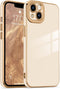 Lafunda Compatible for iPhone 13 Case Cute, Luxury Golden Edge Electroplate Case for Women Girls, Full Camera Protection Shockproof Anti-Scratch S...