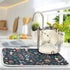 Dish Drying Mat for Kitchen Counter Colorful Flowers Black Absorbent Drying Matt for Dishes Sink Countertop 16'' x 18''...
