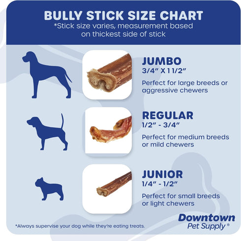 Downtown Pet Supply - Bully Sticks for Dogs - Dog Dental Treats & Rawhide-Free Dog Chews - Dog Treats with Protein, Vitamins & Minerals- Natural B...
