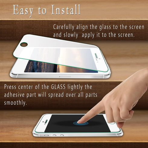 HPTech 2-Pack Tempered Glass For iPhone SE 2016, iPhone 5S, iPhone 5, iPhone 5C Screen Protector, Easy to Install, Bubble Free, 9H Hardness...