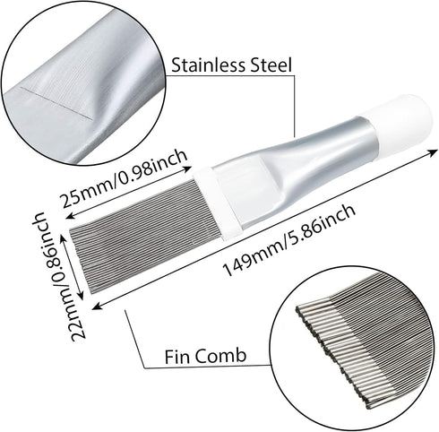 1Pcs Stainless Steel Air Conditioner Fin Comb AC Condenser Fin Straightener Cleaner Evaporator Radiator Fin Cleaning Tool....