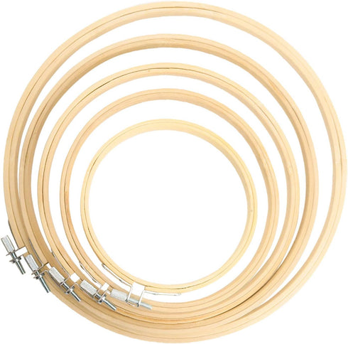 Similane 5 Pieces Embroidery Hoops Bamboo Circle Cross Stitch Hoop Ring 5 inch to 10 inch for Embroidery and Cross Stitch...