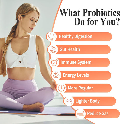 300 Billion CFU Probiotics - Probiotics for Women and Men, 12 Probiotic Strains Plus Prebiotic, for Immune & Digestive, Gut Health, Gas Bloating, ...