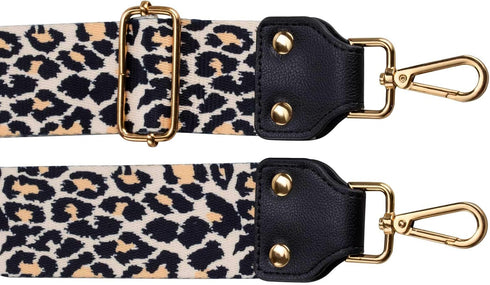 ZANQANO Adjustable Replacement Crossbody Strap Purse Guitar Style Jacquard Woven Embroidered Handbag Straps (Leopard)...