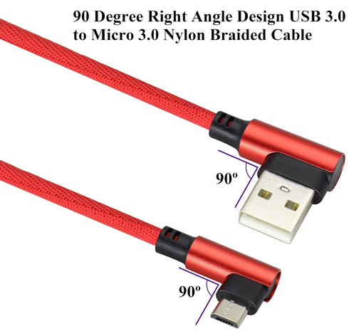 (1m/3ft 90 Degree Micro USB Cable Right Angle USB 2.0 A Male to Micro Male Fast Sync & Charging Cable for Android, Samsung, LG,Huawei, Smartphones...