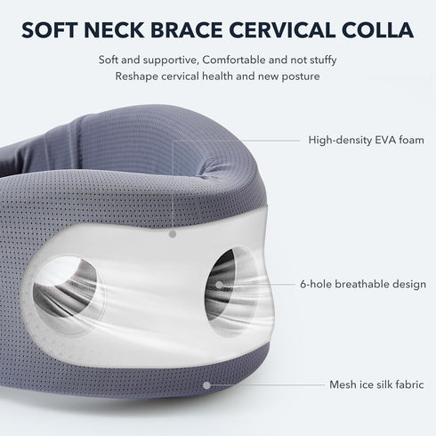 Soft Neck Brace Cervical Collar for Neck Posture Relief Pain & Pressure in Spine for Women & Men, Snoring Sleeping Neck Brace, Neck Support Foam W...
