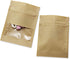 PABCK 100 Pack (Inner Size 2.36x2.36inch) Clear Window Airtight Seed Packets Brown Kraft Paper Envelopes for Zip Food Storage Lock Small Bags Zipp...