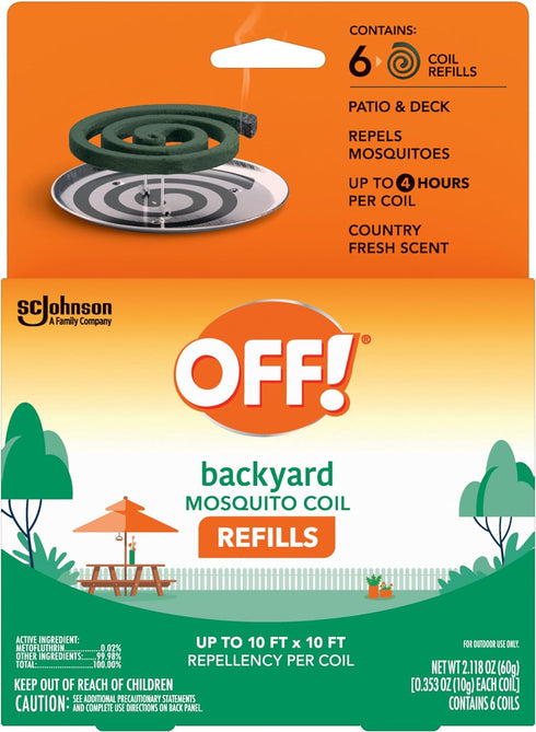 OFF! Backyard Mosquito Repellent Coil Refills, Perfect for Outdoor Patios Country Fresh Scent, 6 Count...