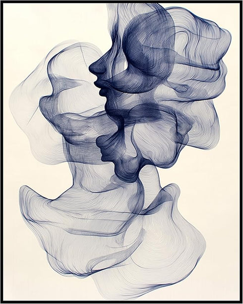 Posterizer 1 pcs-line art minimalist art work resmbling a face 2-Abstract & Modern Art Gift for Men Women Entrepreneur Teens Decor for Home & Off...