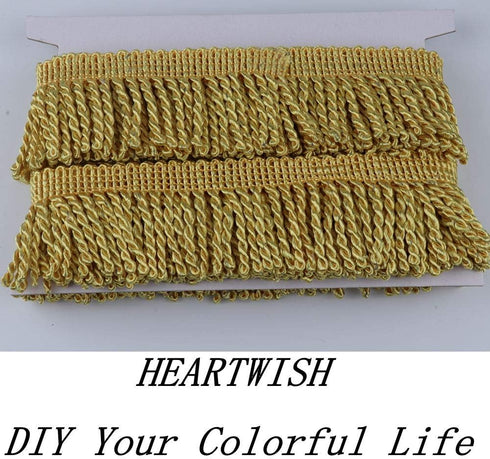 HEARTWISH Curtain Fringes Bullion Fringe Trim 2.5Inch Wide 5 Yards Long,Fabric Trims and Embellishments Curtain Weights Fringes for Sewing DIY Dec...
