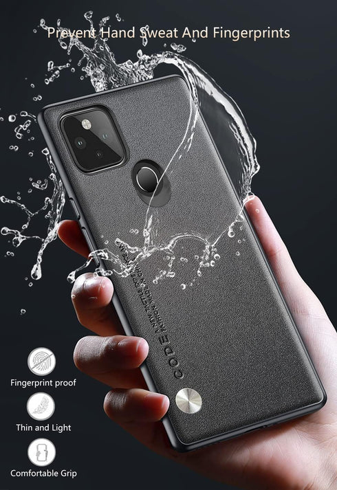 for Google Pixel 5 Case (2020), Soft TPU Artificial Leather Case,Extremely Light Ultra-Light Camera Protection Leather Cover Case for Google Pixel...