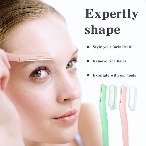 Eyebrow Razor Dermaplaning Tool Sangle Sopffy 6 Pcs Face Razors for Women Sensitive Skin Eyebrow Trimmer Facial razor Face shavers with Safety Cov...