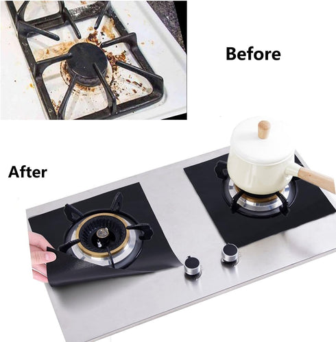 Gas Stove Burner Covers 10 Pack- XZSUN 0.2mm Double Thickness Reusable Gas Range Protectors For Kitchen&Cooking?black?10pack?