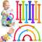 Toddlers Suction Toys Bath Toy: 8pcs Slicone Baby Suction Cup Toys No Hole Bath Toys Great Toddlers Travel Toys Sensory Fidget Toys for babies boy...