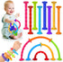 Toddlers Suction Toys Bath Toy: 8pcs Slicone Baby Suction Cup Toys No Hole Bath Toys Great Toddlers Travel Toys Sensory Fidget Toys for babies boy...