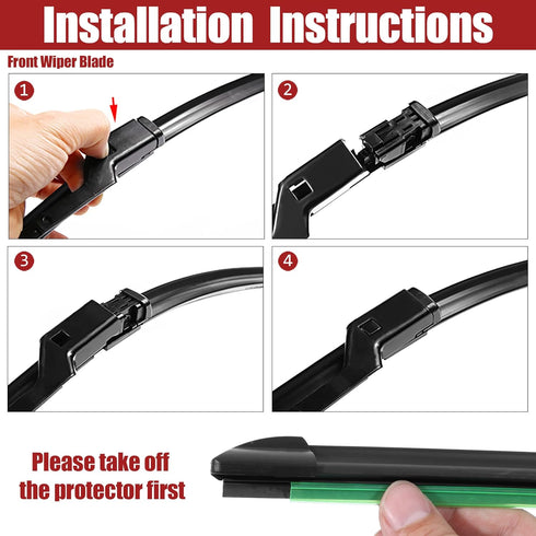 ACROPIX 24" 17" Front Rear Windshield Wiper Blade Set Fit for Chevrolet Spark with Top Lock - Pack of 2 Black...