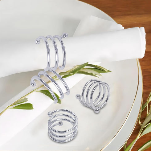 Metal Spiral Napkin Rings Round Serviette Holder Buckles Napkin Rings for Dinner, Holiday Parties, Family Gatherings, Dinner Party, Table Decorati...