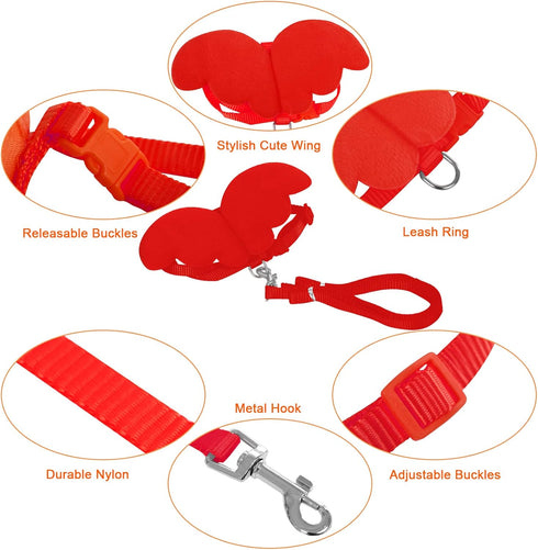 Duck Walking Harness and Leash Chicken Duck Outdoor Training Rope Adjustable Rope for Pet Poultry Hen Cock (XS, Red)...