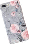YeLoveHaw for iPhone 8 Plus / 7 Plus Case for Girls, Flexible Soft Slim Fit Full Protective Cute Phone Case Cover with Purple Floral and Gray Leav...