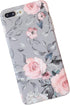 YeLoveHaw for iPhone 8 Plus / 7 Plus Case for Girls, Flexible Soft Slim Fit Full Protective Cute Phone Case Cover with Purple Floral and Gray Leav...