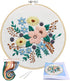 KISSBUTY Full Range of Embroidery Starter Kit with Pattern, Stamped Embroidery Kit Including Embroidery Cloth with Pattern, Bamboo Embroidery Hoop...