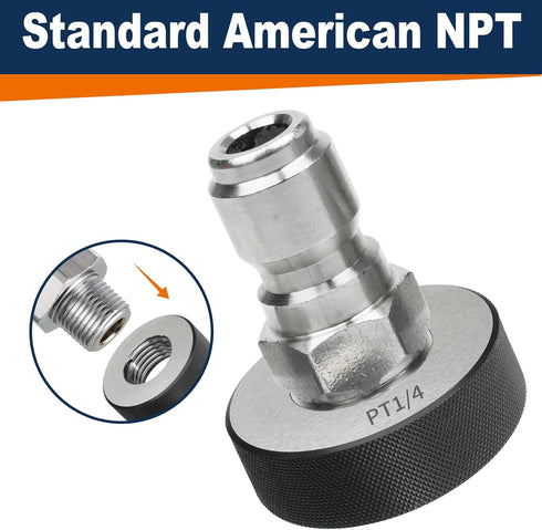 Non Rust 2 Sets 1/4 Inch Pressure Washer Coupler Quick Connect Plug, Stainless Steel Male and Female Quick Connect Fittings, Pressure Washer Adapt...