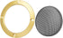X AUTOHAUX 2pcs 4" Car Metal Audio Speaker Cover Black Glossy Mesh Subwoofer Grill Horn Guard Decorative Circle Grille Protector Gold Tone...