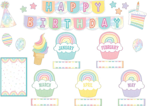 Teacher Created Resources Pastel Pop Happy Birthday Mini Bulletin Board (TCR8415)...