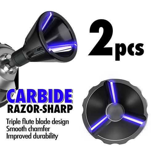 Deburring External Chamfer Tool, with Tungsten Carbide Blade, Deburring Chamfering Drill Bit, Remove Burr Tools Quick Release Hex Shank. Fits 1/8"...