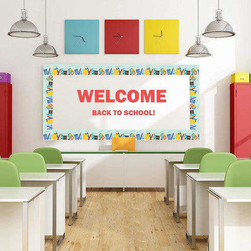 36FT Back to School Bulletin Board Border StraightTrim Die-Cut Bulletin Board Strips for Photo Wall Bulletin Board Decorations,Desks,Black Board,H...