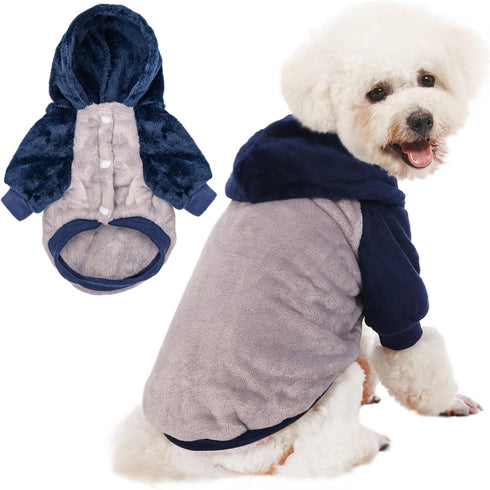 FabriCastle Dog Hoodie Sweater, Dog Clothes, Dog Coat, Dog Jacket for Small or Medium Dogs Boy or Girl, Ultra Soft and Warm Cat Pet Sweaters (Grey...