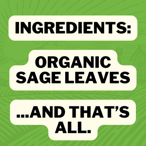 FreshJax Organic Ground Sage Leaf Powder – 1.8 oz Large Bottle, Certified Organic, Non-GMO, Gluten-Free, Keto, Paleo, No Preservatives – Dried Sag...