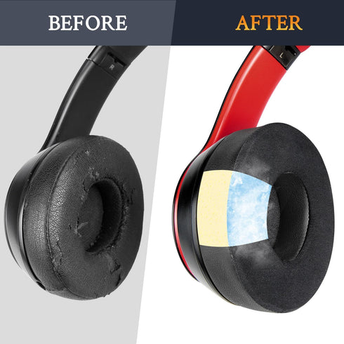 SoloWIT Cooling Gel Replacement Ear Pads Cushions for Beats Solo 2 & Solo 3 Wireless On-Ear Headphones, Solo2 Solo3 Earpads with High-Density Nois...