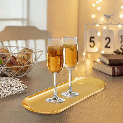 2PACK Gold Tray for Decorative, Vanity Tray for Bathroom, Kitchen Sink Tray for Countertop, Stainless Steel Jewelry Dish Trinket Tray, Perfume Rin...